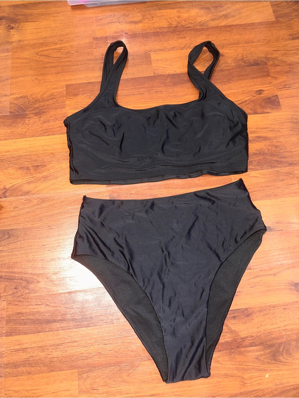 aerie Black High-Waist Bikini Top & Bottom Set